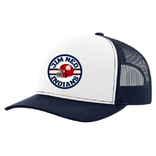 White/Navy Jim Ned Patch Cap